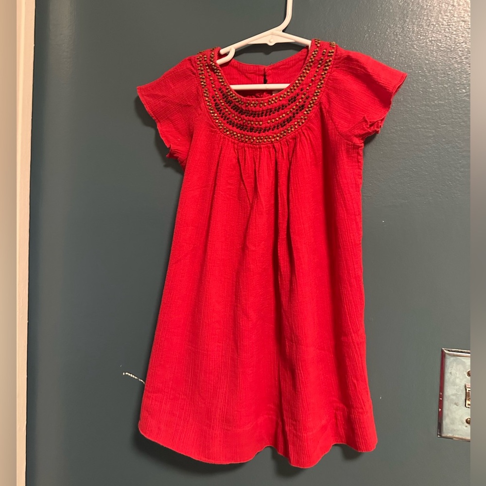 Bonpoint Red Beaded girls dress size 6 - Gorgeous